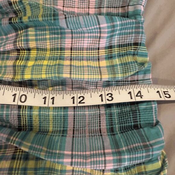 NWT GANNI Checked Seersucker Midi Dress in Lagoon Green Purple Size Small (36) - Picture 14 of 16